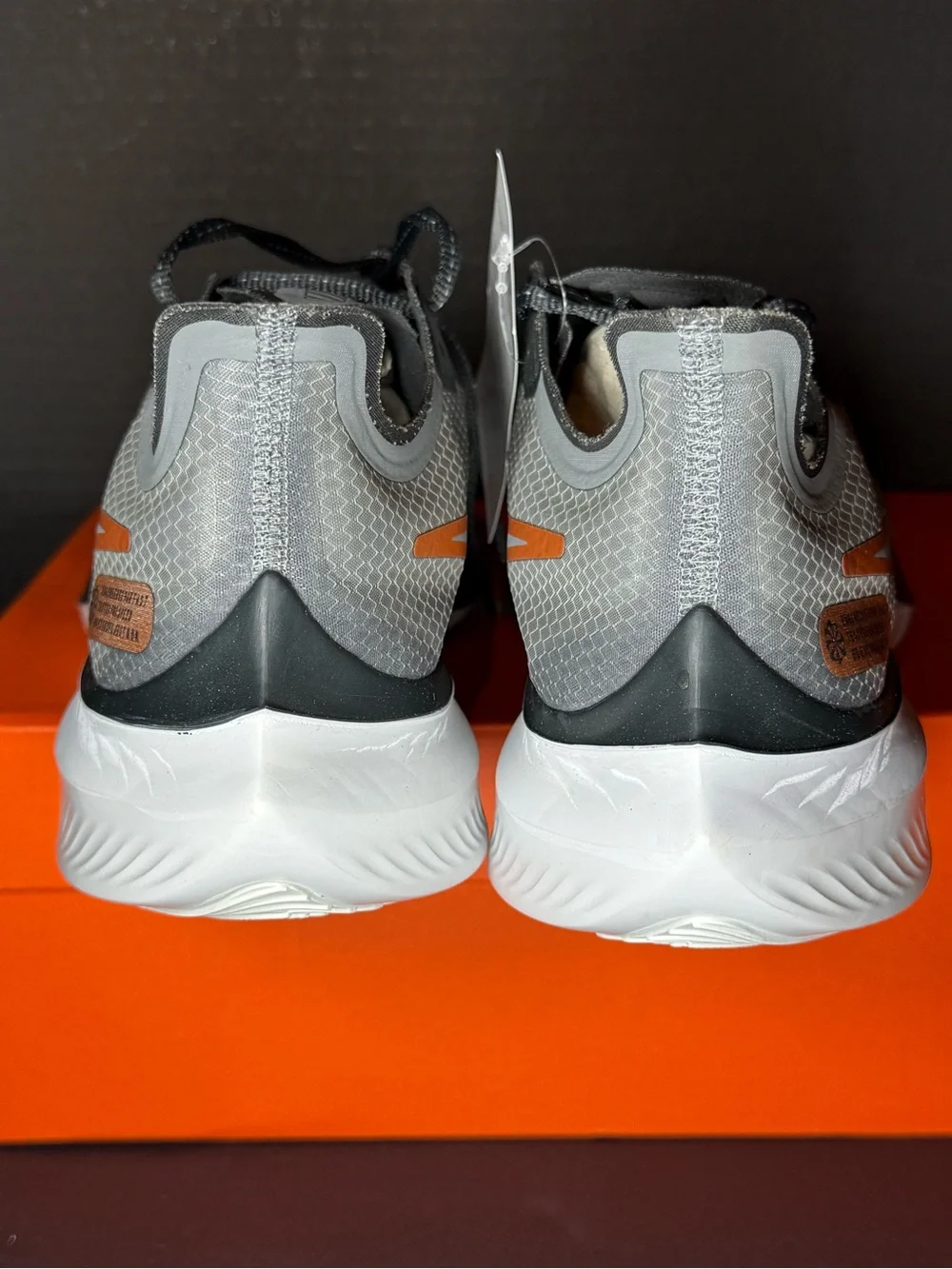 Nike Men’s Air Zoom Gravity Grey & Orange Zoom Running Shoes size 12M